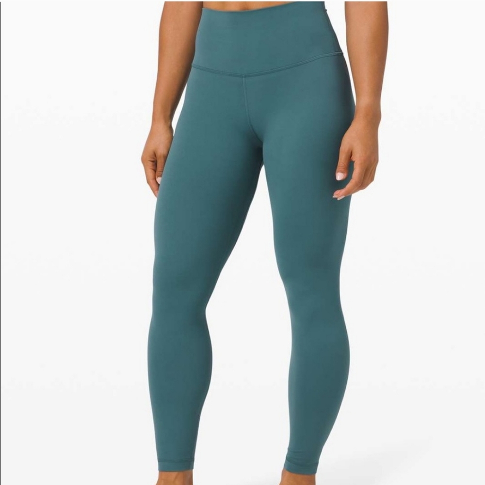 Lululemon High Rise 25" Align Teal Athlesiure Workout Athletic Leggings Size 10